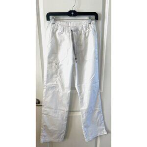 Wonderwork Scrub Pant Women XS Cargo White NWOT pockets drawstring stretch waist